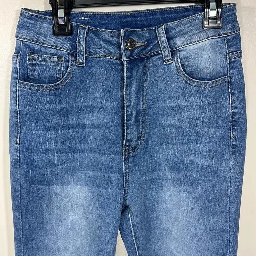 Shein R. Stone  Size 4 Cuffed Skinny Jeans Denim Blue Classic Fit